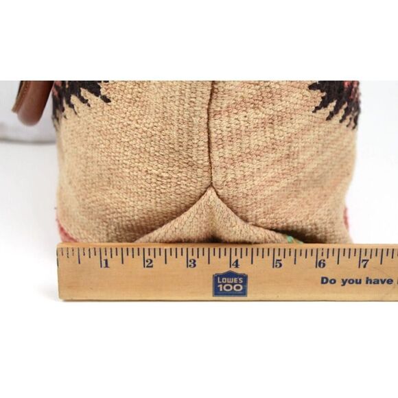 CROSSTREE LANE MULTICOLOR COTTON BROWN LEATHER HANDLES ZIP SHOULDER BAG HANDBAG - Picture 15 of 15